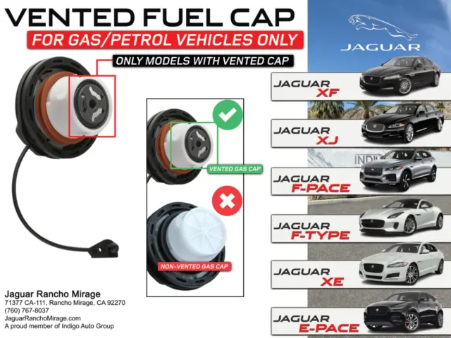 Jaguar VENTED Filler Cap (Genuine Factory OEM) Gas/Petrol