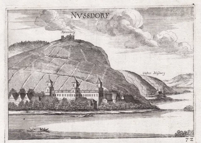 Nussdorf Wien Leopoldsberg Kupferstich Ansicht antique print Vischer 1672