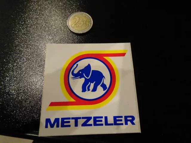 adesivo vintage sticker kleber  elefante metzeler modello colorato