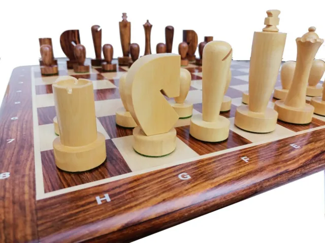 Jeu d'échecs en bois Échecs fabriqués à la main et planche de 19" Mid...