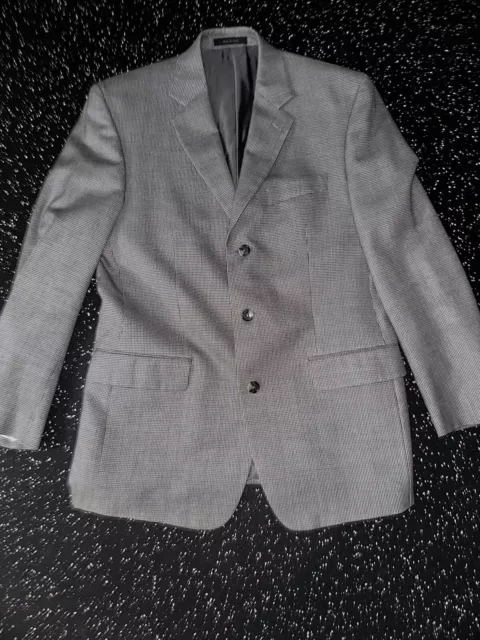 CALVIN KLEIN Sport Coat Mens 40 Gray Silk Wool Blazer 3 Button Formal Jacket 40R