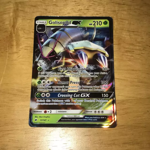 Golisopod GX ~ 17/147 ~ Half art ~ SM BURNING SHADOWS ~ LIGHT PLAY ~ Pokemon