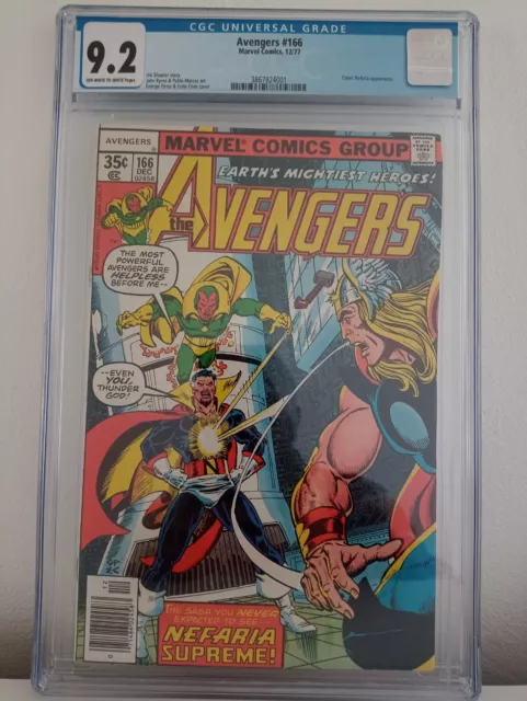 Avengers # 166 Cgc 9.2  Vs Count Nefaria Supreme  Cents 1977