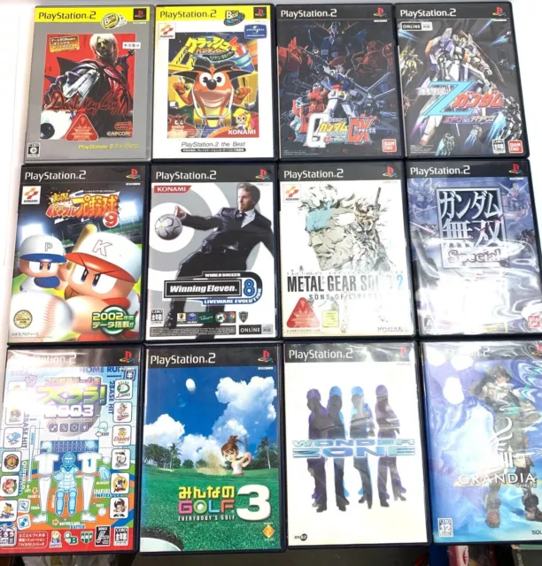 LOT OF 12 SONY Play Station 2 JAPANESE GAME C GUNDAM GOLF SOCCER DEVIL MAY CRY