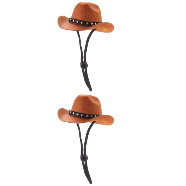 2 PCS Cowboy-Hut Lustige Partyhüte Hund Sonnenhut Dreieckiger Schal Sternendekor