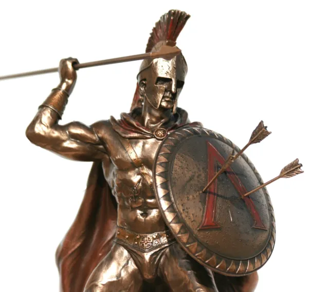 LEONIDAS Greek Spartan King Warrior Statue Sculpture Figure Bronze Finish 12.5in 2