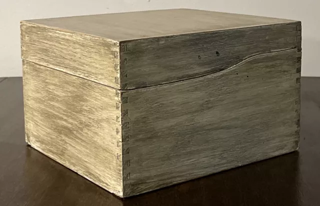 VTG Harry Hedberg Solid Oak Wood Dovetail Joint Index Card File/Recipe Box