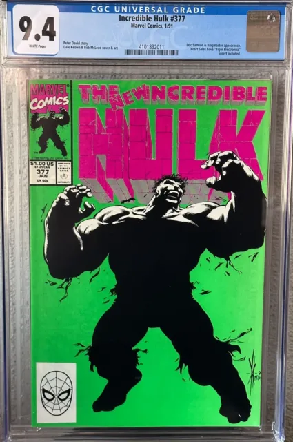 Incredible Hulk #377 CGC 9.4 WP; Marvel 1991; 1st App Professor/Guilt Hulk; KEY