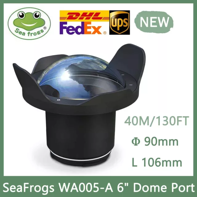 Seafrogs WA-005-A 6" Wide Angle Dry Dome Port for Canon Nikon waterproof case