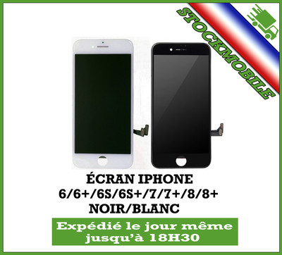 Ecran Lcd + Vitre Tactile Iphone 6 / 6+ / 6S / 6S+ / 7 / 8 / 7+ / 8+ Noir Blanc
