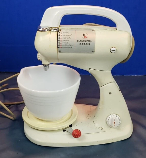 VINTAGE HAMILTON BEACH Mixer Model K Stand/Hand w/Timer Glass Bowls