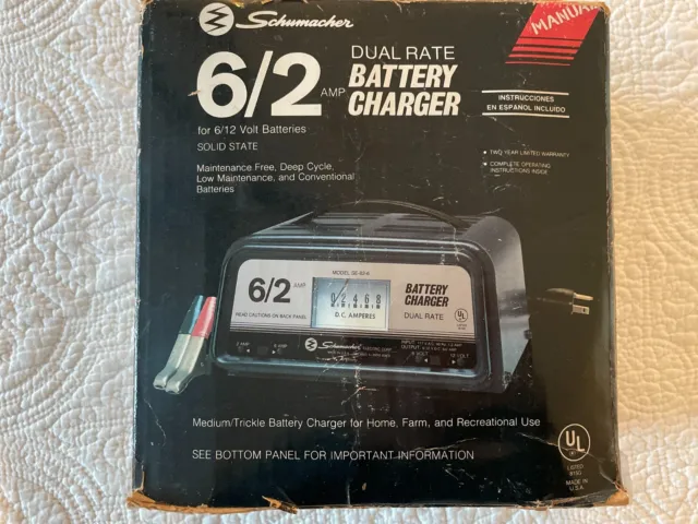 Schumacher 6/2 amp Dual Rate Manual Battery Charger In Original Box