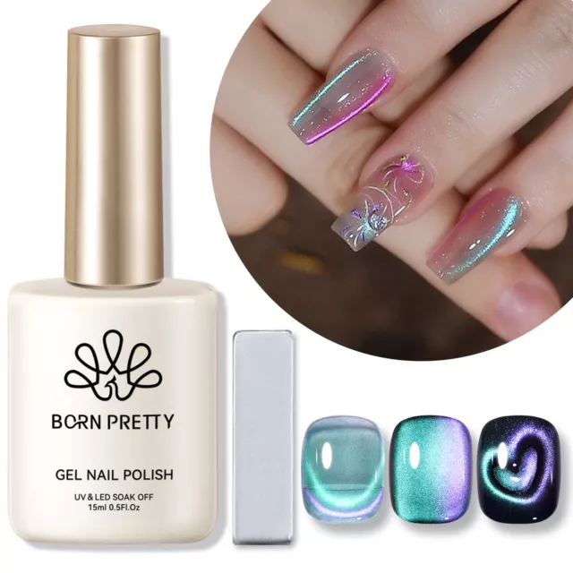 BORN PRETTY Cat Magnetic Gel Nail Polish Nail Art Gel Varnish Soak Off UV LED