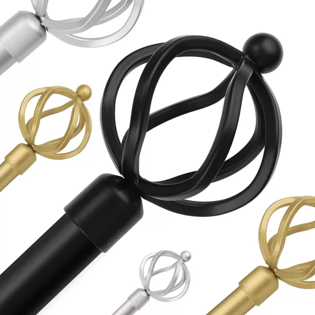 Curtain Rods for Window 3/4" Twist Cage Single Curtain Rod, 28 - 48", Black