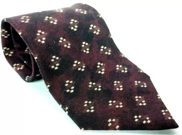 Hugo Boss Men's Dress Necktie 100% Silk Geometric Red Made In Italy