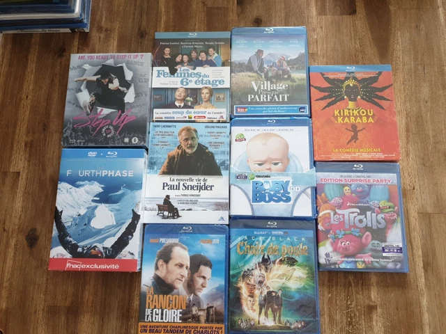 Lot de 13 Blu-ray NEUF.BABY BOSS 3D.CHAIR DE POULE.LES TROLLS.STEP UP 1.2.3.4...