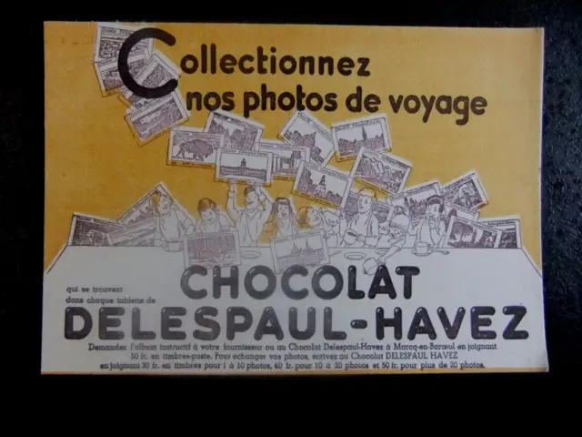 année 60 Buvard Publicitaire- CHOCOLAT  DELESPAU L- HAVEZ