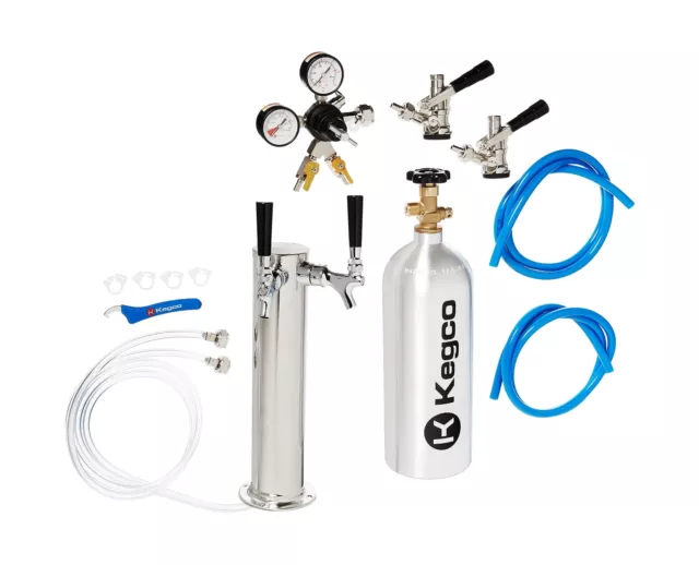 Kegco Dual Tap Tower Kegerator Conversion Kit, None