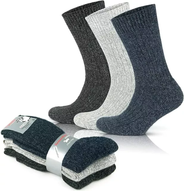 Men's Wool Hiking Socks 3 pairs Thermal Socks Cushioned Thick walking sock