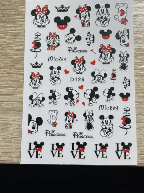 3d Nagel Aufkleber Micky und Minnie Maus selbst klebende Nail Art Dekoration