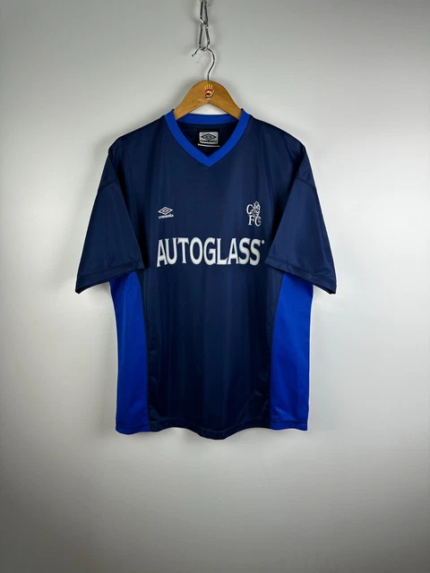 Chelsea 2000 2001 Third Football Shirt Soccer Jersey Umbro Blue Size XL