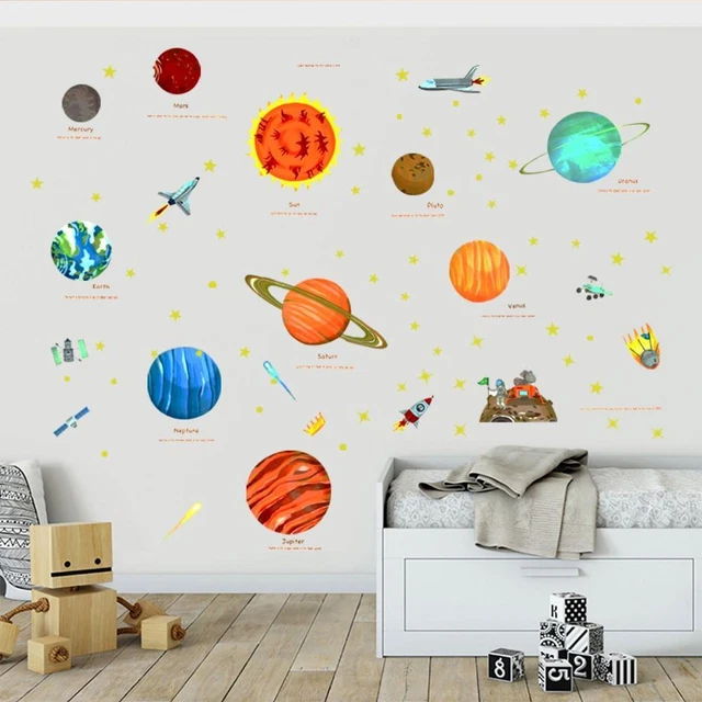 ROCKET SOLAR SYSTEM Stickers Rooms Decoration Wall Stickers