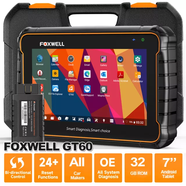 FOXWELL GT60 Car Diagnostic Tool OBD2 Scanner ALL System Bluetooth TPMS DPF ABS