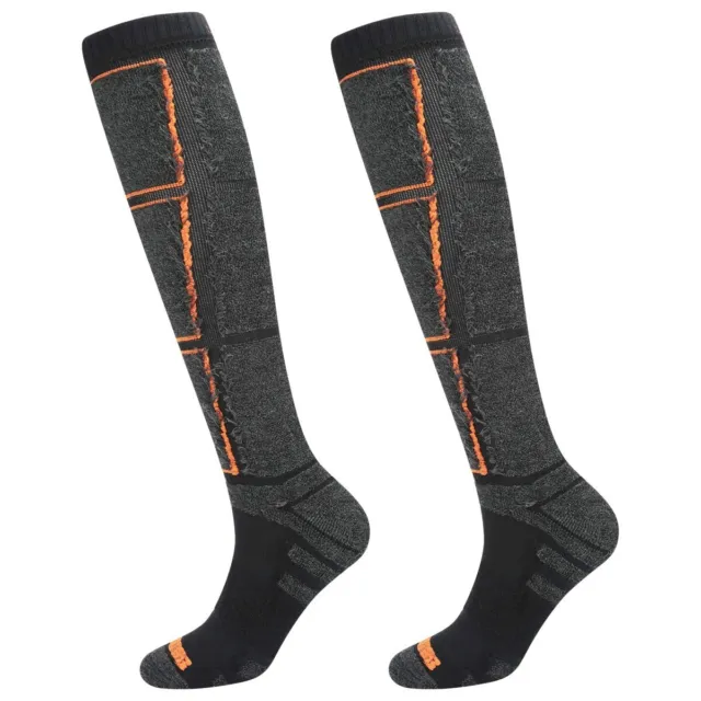 TLong Knee High Warm Black Grey Football Snowboarding Socks Anti Blister Cushion