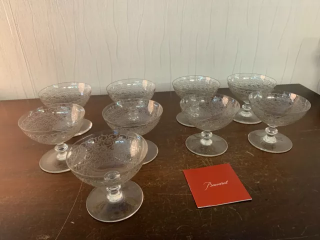 3 coupes à champagne modèle Rohan en cristal de Baccarat (prix à la pièce)