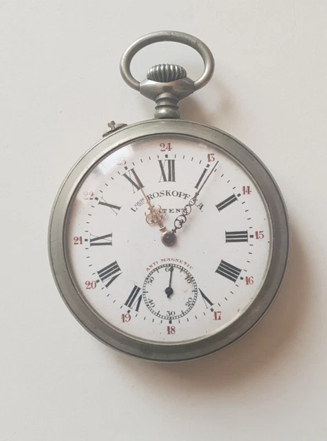 Couronne De Remontoir Pour Montre Gousset - Style Louis XV Argenté - Avec Poussoir
