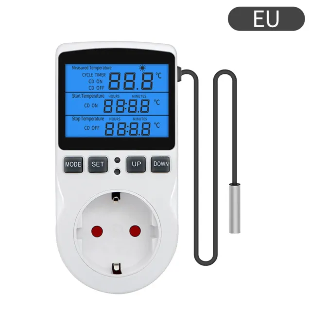 DIGITALE TEMPERATURREGLER TIMER Buchse Thermostat Steckdose LCD Anzeige  $31.61 - PicClick AU