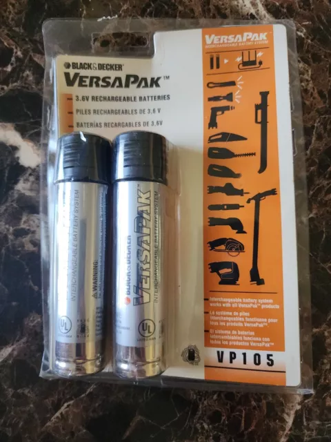 Black & Decker - VersaPak Model #VP105, 3.6V Rechargable Batteries 2-Pack  Set