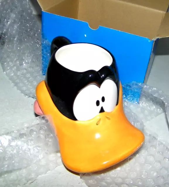 Warner Bros. Looney Tunes Daffy Duck Head 3D Ceramic Coffee Mug ~  Applause 1995