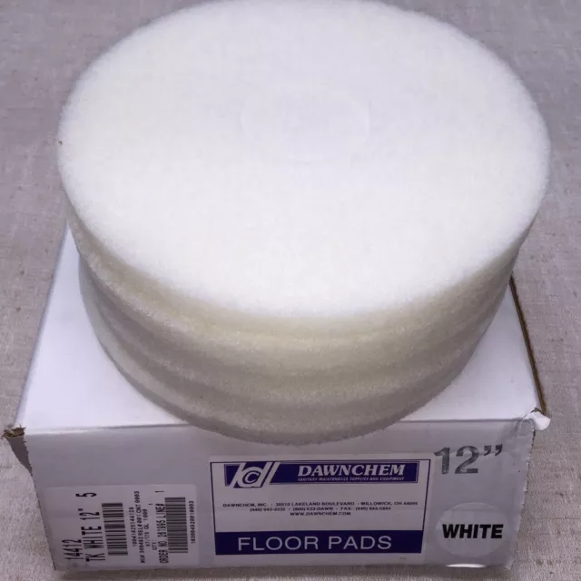 Dawnchem White Polish Floor Pads - 12" (5 Full Cases/25 Pads) 14412 Tk White 12"