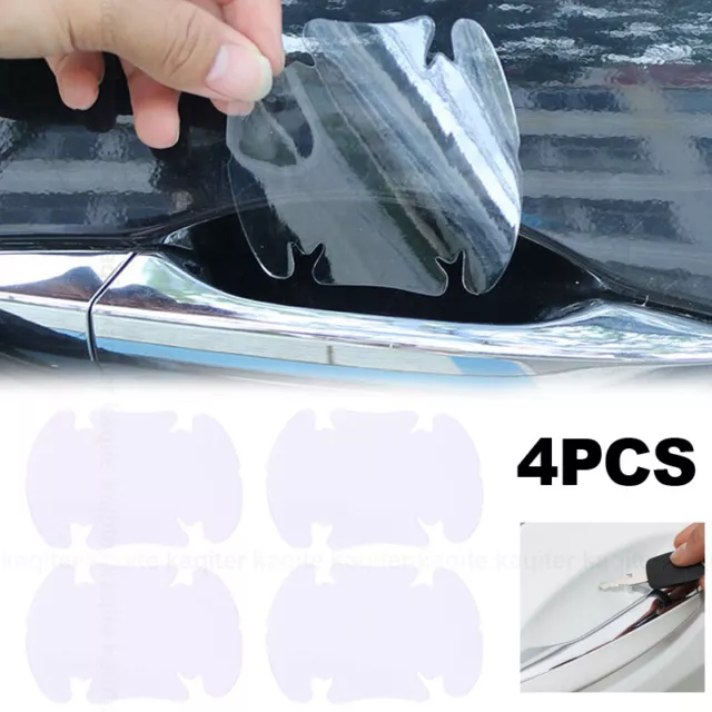 4pcs Universal Invisible Car Door Handle Scratches Vinyl Protector Films Clear