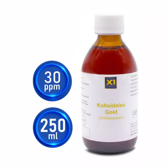Kolloidales Goldwasser 30 ppm  250ml    mit Herstelldatum! + Made in Germany