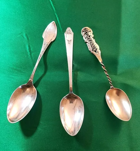 Vintage Collectable Sterling Silver Four Spoons & One Place Fork