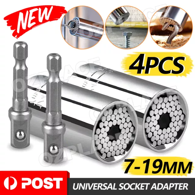 Universal Socket Wrench Magic Connecting Gator Grip Power Drill Adapter Tool AU