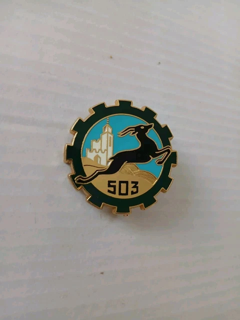 INSIGNE 503° RÉGIMENT de Chars de Combat, finition argent ,G833 Drago