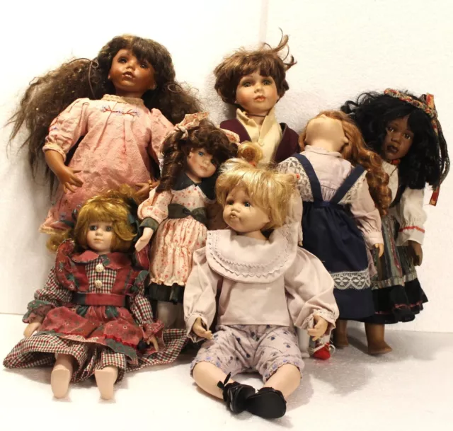 Porzellanpuppen Vintage Konvolut von 7 Puppen  (178)