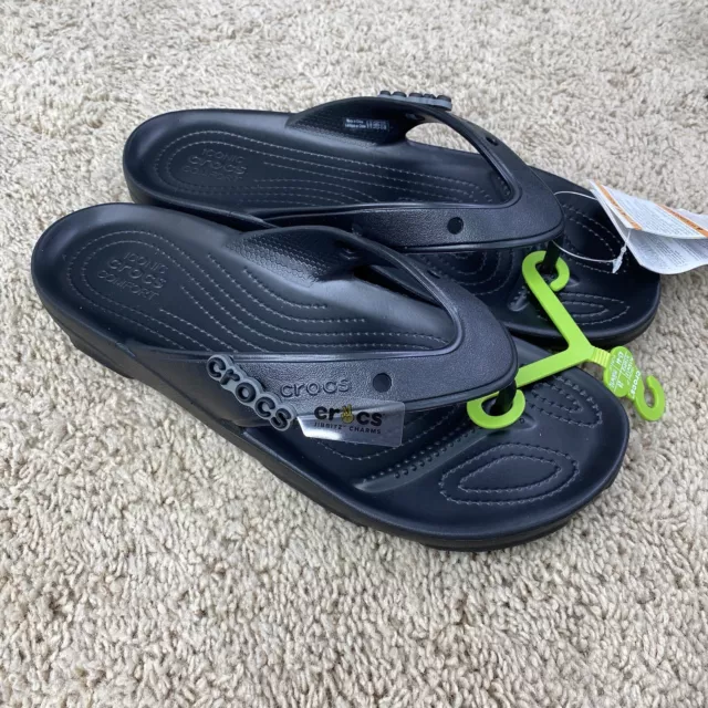 Crocs Classic All-Terrain Black Flip-Flop Croslite Foam Unisex M10/W12 NWT