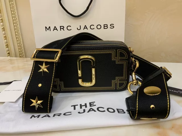 MARC JACOBS SNAPSHOT Small Camera Bag The New Black Gilded 100% NWT Genuine  $225.00 - PicClick