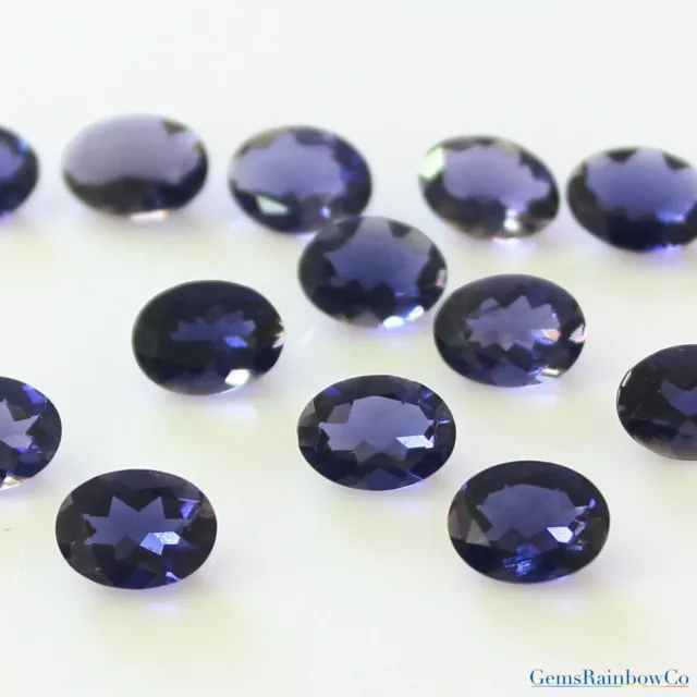 Natural Iolite 8x6mm Oval Faceted Loose gemstone AAA Quality, Inclusion Free