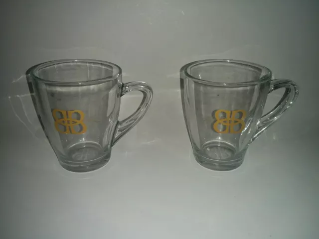 Baileys Original Irish Cream Clear Glass Coffee Mugs Cups Set of 2 w/Fill Line 2