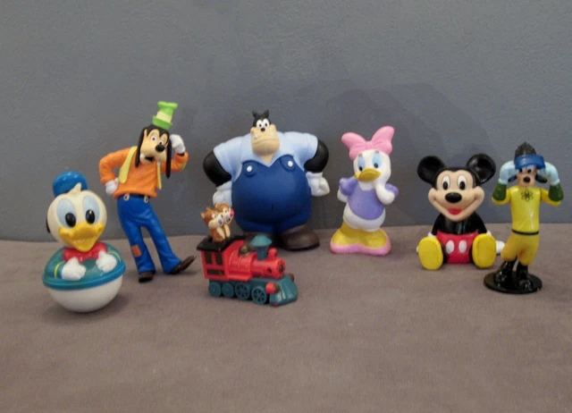 Lot Figurines Mickey/Dingo/Goofy/Pat Hibulaire/Daisy/Culbuto Donald/Tic et Tac
