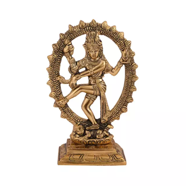 Metal Shiva Lord Ídolo Natraj Estatua para Hogar Templo Decoración Dorado