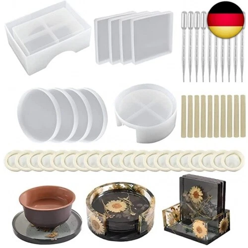 54 Pièces Plateaux Pendentifs Pour Résine - 33 Cadres Ouverts Formes Variées + Cords Et Boucles - Kit Création Bijoux DIY