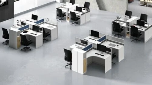 Table de Bureau 4er Table Travail Meuble Counter Centre D'Appels Meuble
