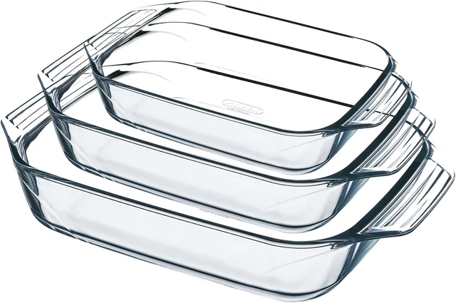 Juego de 3 placas para horno de vidrio de borosilicato Pyrex 8023510 - resistencia extrema -