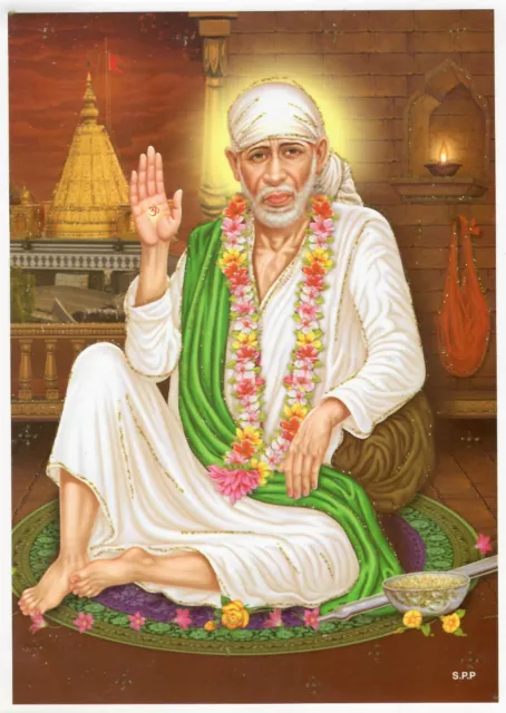 Sri Shirdi Satya Sai Poster Vishnu Poster Home Office Temple Worldwide USPS Ship